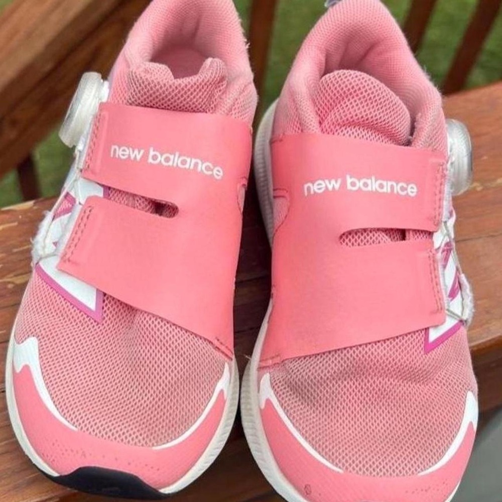 New Balance Youth 12 Pink White Dynasoft BOA Running Play School Sneakers